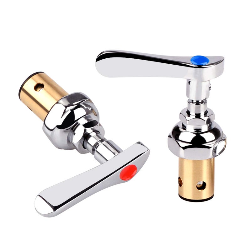 KWODE Replacement Brass Hydraulic Control Spindle Assembly Cartridge Faucet Valve for Bathroom Kitchen Wall Mount Commercial Faucet (1 Pair Hot & Cold) - Image 1